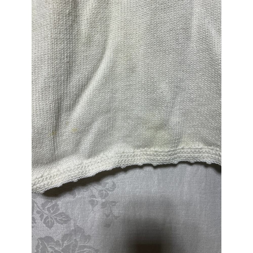 VTG Blair Vest XL Cream Embroidered Floral Crochet Detail Granny Cottage - Picture 8 of 10
